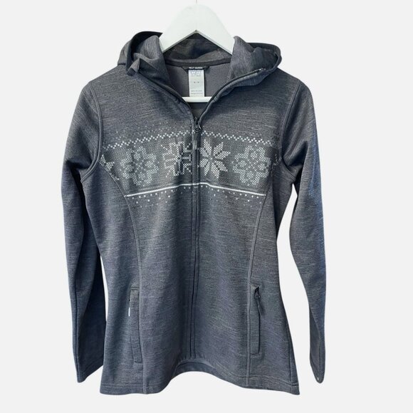 Helly Hansen Full Zip Snowflake Pattern Hooded Fleece Outdoor Jacket Women's M - Picture 3 of 11